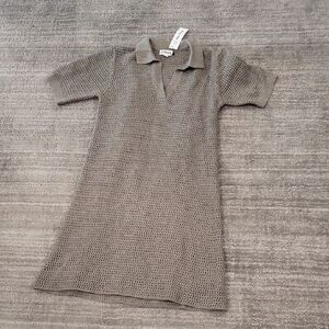 Green Knit Polo Dress